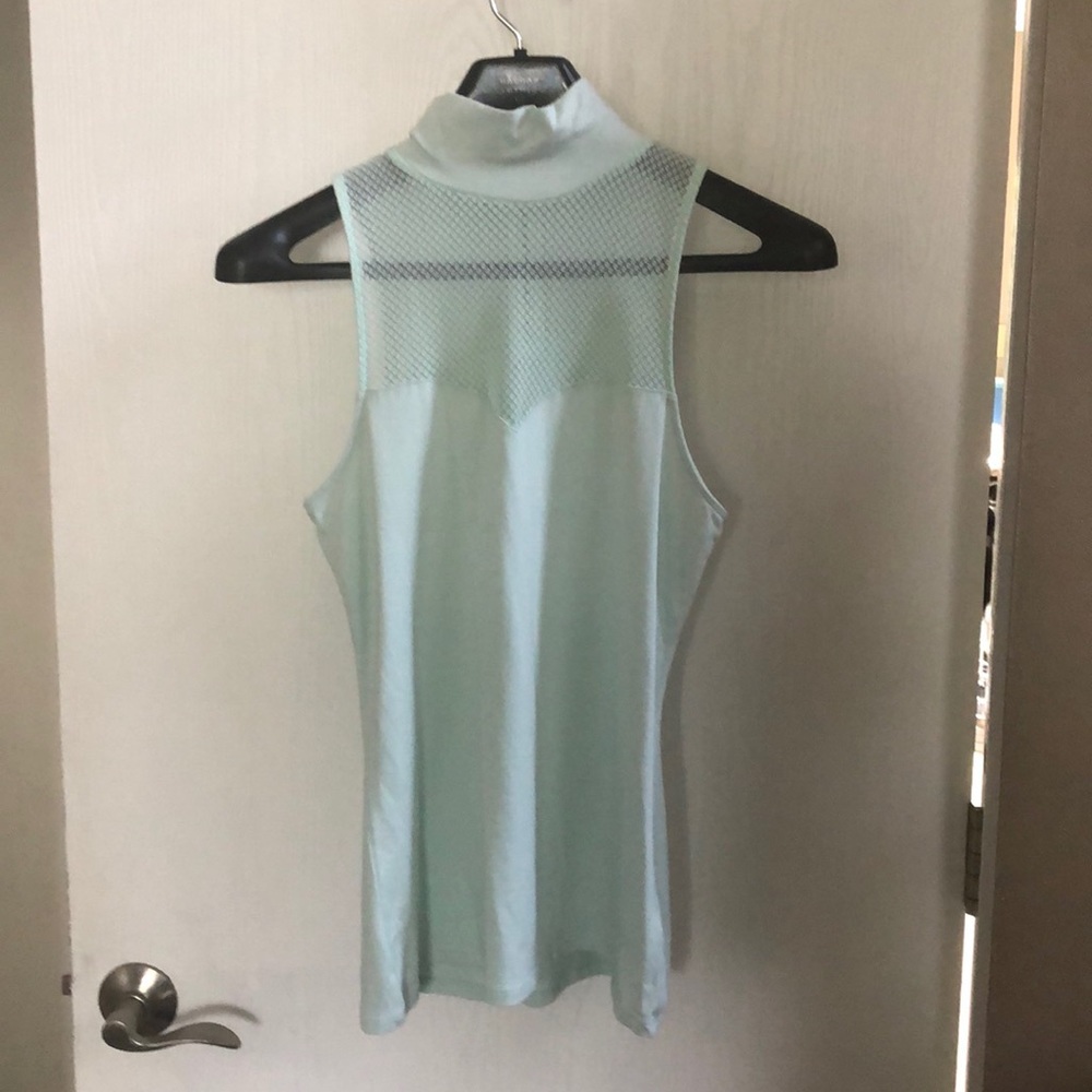 Express Mesh Lace Inset Sweetheart Neck Tank
